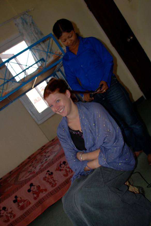 Getting my hair done....