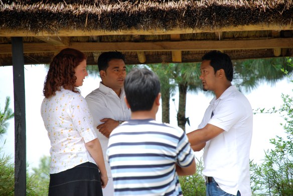 Getting tips from the director