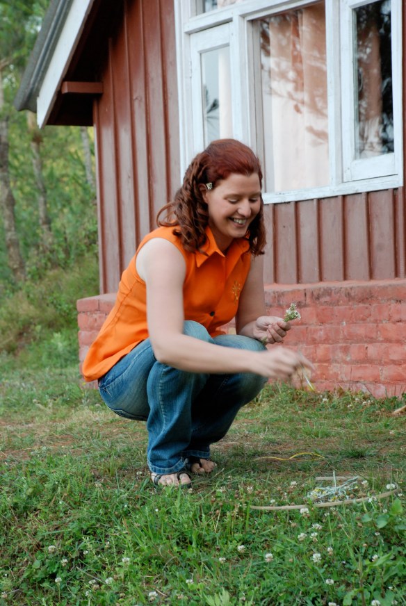 ...picking flowers....
