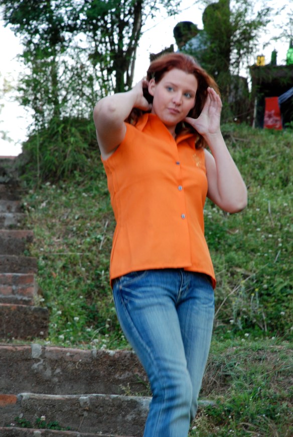 ....Unleashing my hair from that god-awful weird hairstyle....