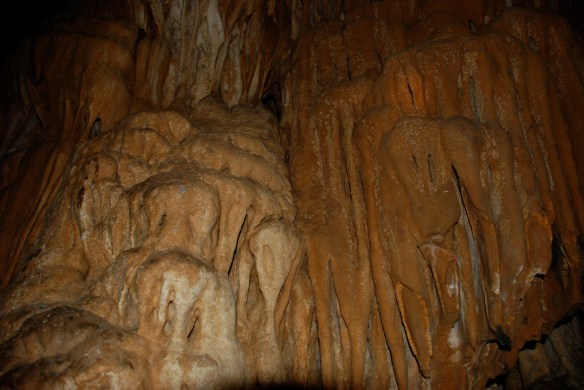 Cool rock formations in a cave