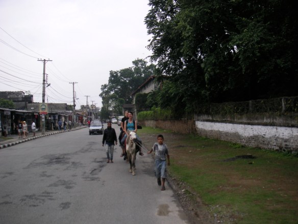 Riding ponies (even if our shoes are only a foot off the ground!)