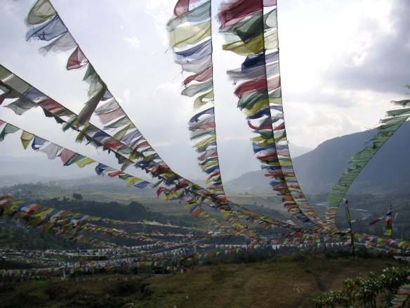 Loads of prayer flags!