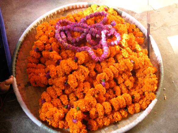 Lots of marigold wreaths