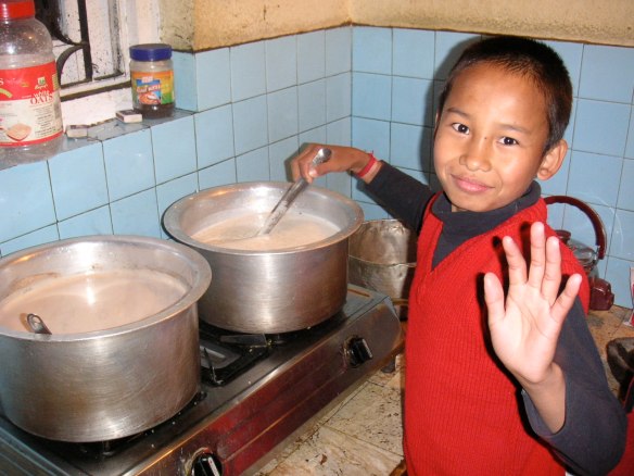 Making a vat of hot chocolate for the kids on Christmas morning!