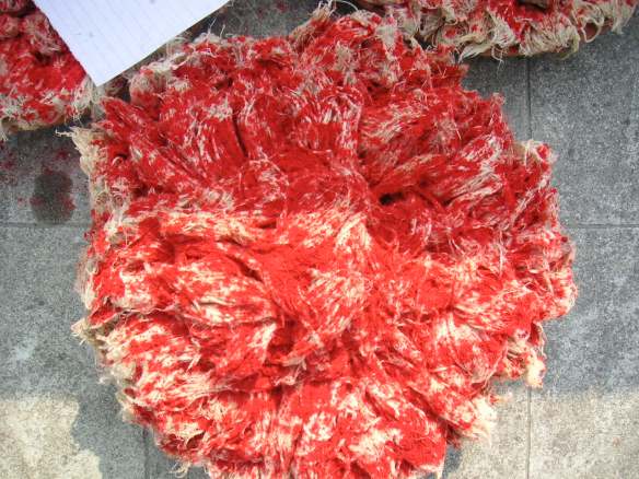 Finished butter lamps, decorated with tikka