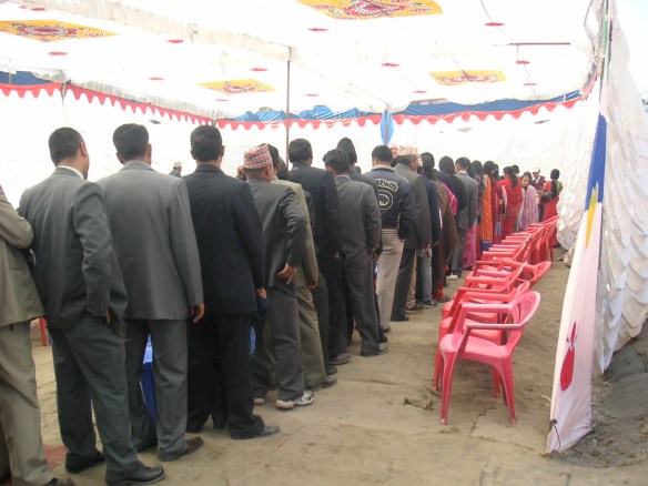 The queue for the food