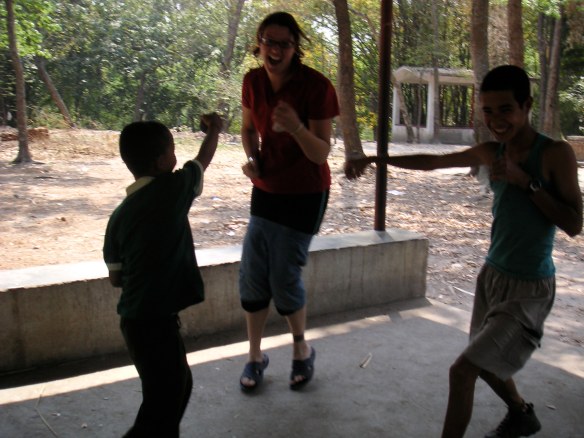 Pretend boxing with tiny shorts around my knees as a handicap. Obviously.