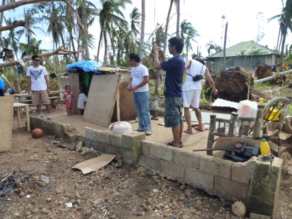 The foundations are all that's left of what used to be their kitchen